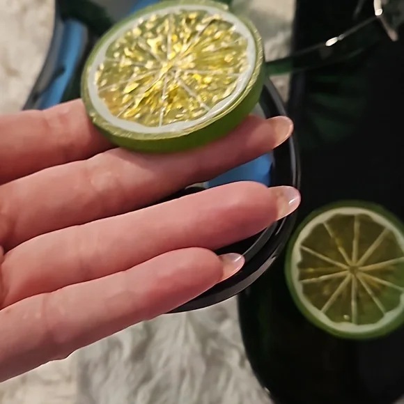 Lime slices slippers flip flops green sz.40 9- 9.5 new no tags beach tropical - Picture 7 of 10